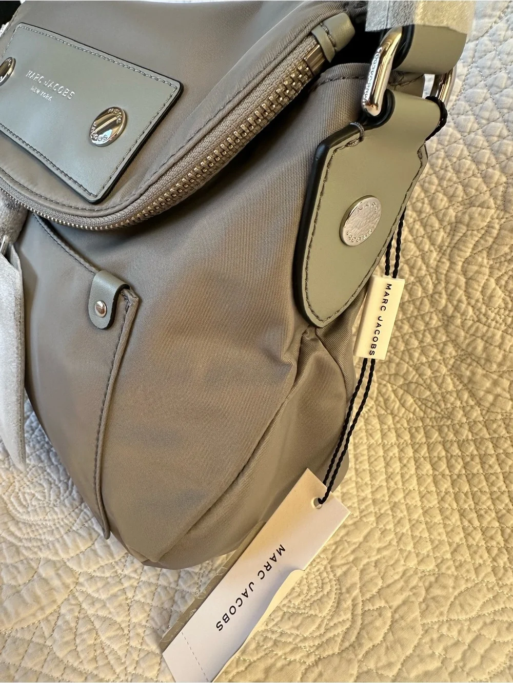Marc Jacobs Light Gray Nylon Crossbody Bag with ID Window - Picture 8 of 10